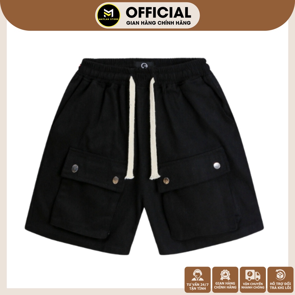 Quần Short Nam Túi Hộp CARGO vải kaki dày dặn phong cách streetwear hiện đại trẻ trung năng động unisex mùa hè