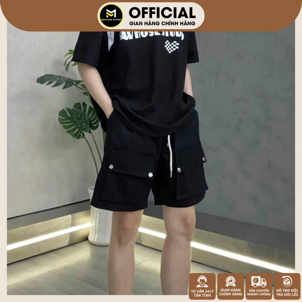 Quần Short Nam Túi Hộp CARGO vải kaki dày dặn phong cách streetwear hiện đại trẻ trung năng động unisex mùa hè