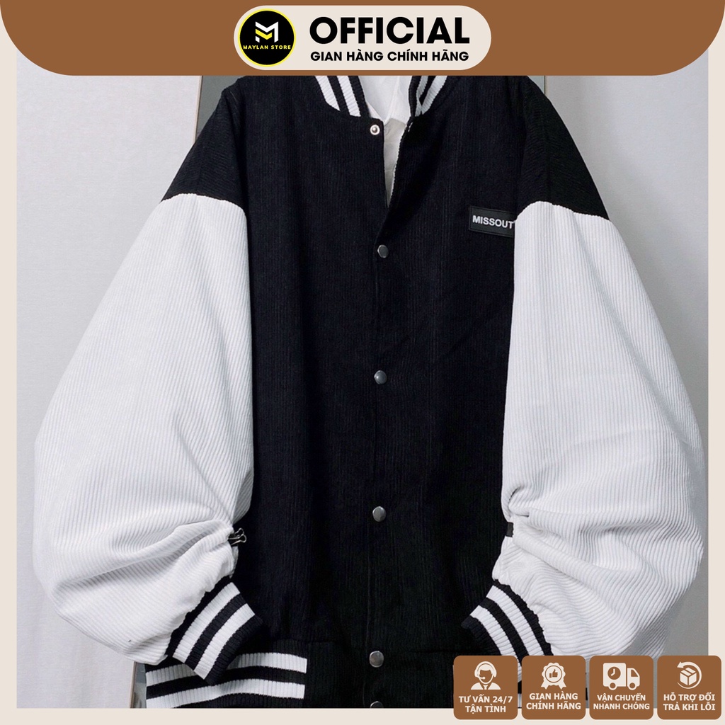 Áo Khoác Bomber Missout Chất Vải Nhung Gân Lót Dù, Đường May Tỉ Mỉ, Mặc Đi Học Đi Chơi Trẻ Trung, Hiện Đại