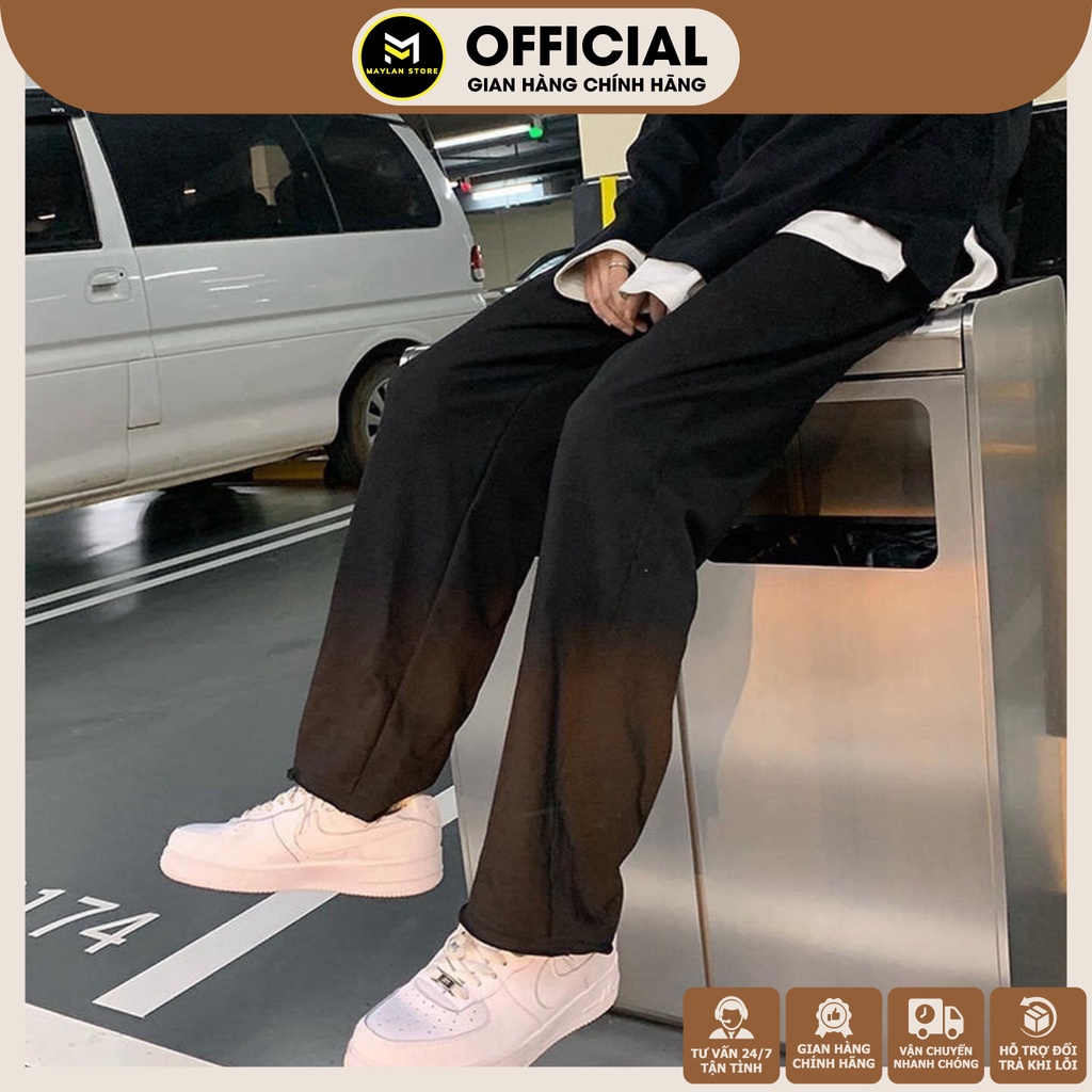 Quần Thun Ống Rộng Nam Màu Đen Và Xám Phong Cách Trẻ Trung Năng Động MAYLANSTORE