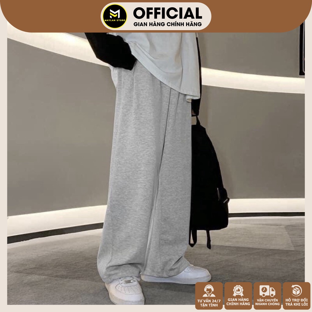 Quần Thun Ống Rộng Nam Màu Đen Và Xám Phong Cách Trẻ Trung Năng Động MAYLANSTORE