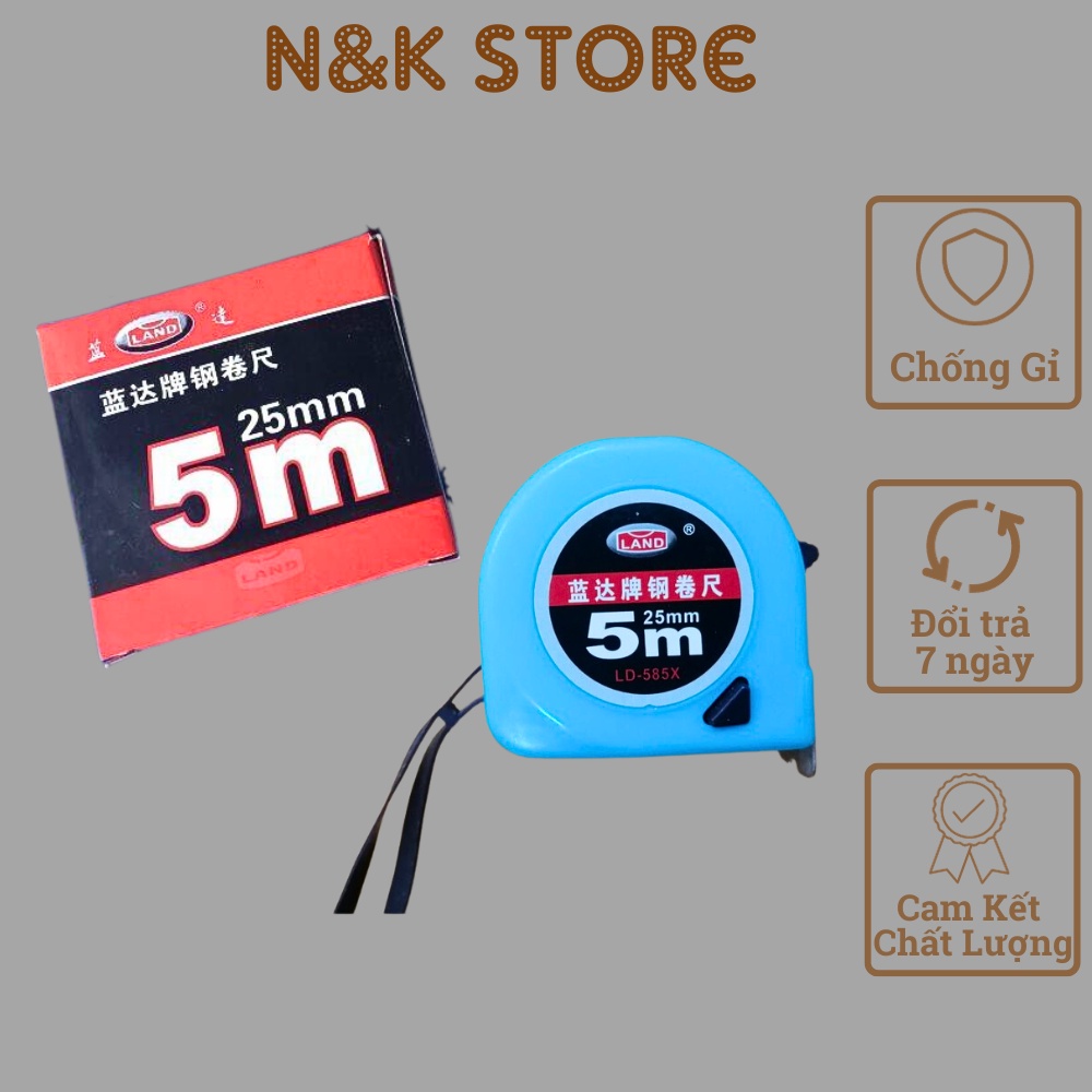 Thước mét, thước cuộn 5m 10m, thước rút Land bản đẹp số to