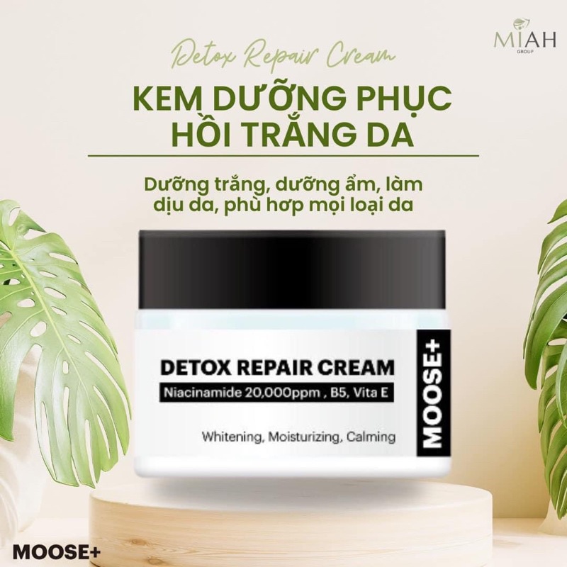 Kem dưỡng Moosepro+ detox repair cream giúp dưỡng ẩm, trắng da,50ml - hạn 2028 Hàn Quốc  IS391