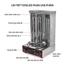 Máy nướng thịt, máy nướng thịt tự động 2400W công suất cao 3 buồng đốt, quay tự động 360 độ