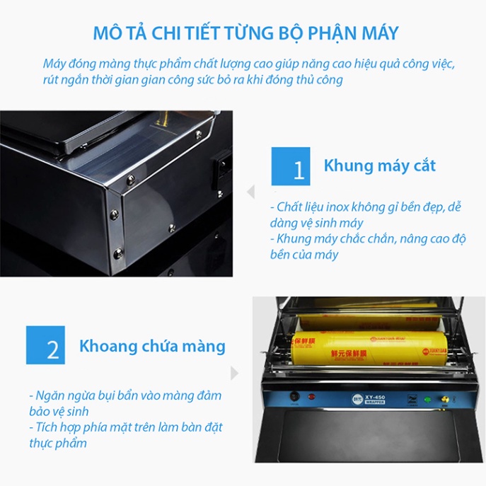 Máy cắt màng co HW-450 350W cắt và dán màng tự động màng co pvc 25-45cm
