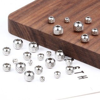 20 Chiếc 1.5 / 1.8 / 2 / 2.5 Mm Thép Không Gỉ Hạt Tròn Với Hoa Văn Rời Hạt Cho DIY Vòng Tay Trang Sức Làm Chất Liệu