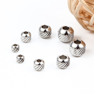 20 Chiếc 1.5 / 1.8 / 2 / 2.5 Mm Thép Không Gỉ Hạt Tròn Với Hoa Văn Rời Hạt Cho DIY Vòng Tay Trang Sức Làm Chất Liệu