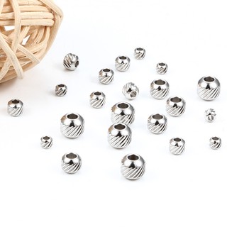 20 Chiếc 1.5 / 1.8 / 2 / 2.5 Mm Thép Không Gỉ Hạt Tròn Với Hoa Văn Rời Hạt Cho DIY Vòng Tay Trang Sức Làm Chất Liệu