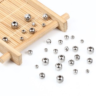 20 Chiếc 1.5 / 1.8 / 2 / 2.5 Mm Thép Không Gỉ Hạt Tròn Với Hoa Văn Rời Hạt Cho DIY Vòng Tay Trang Sức Làm Chất Liệu