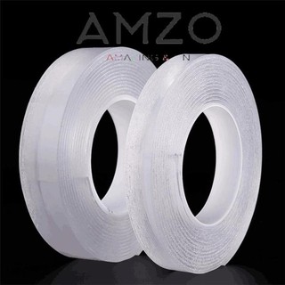 AMZO_BĂNG KEO NANO 2 MẶT DÀI 2 MÉT SIÊU DÍNH TRONG SUỐT DÀY 1MM, CHẤT LIỆU ACRYLIC DÁN MỌI VẬT DỤNG