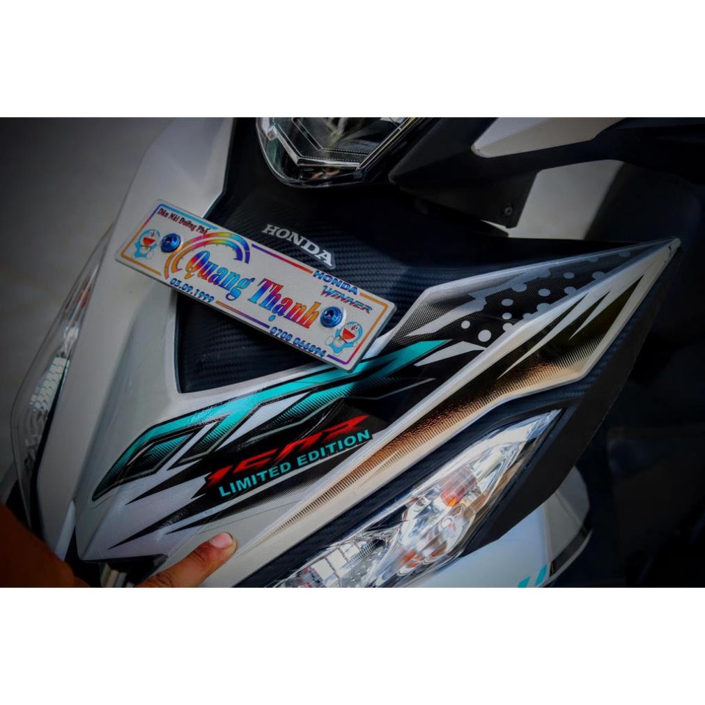 Tem Rời Dán Xe Winner V1 Mẫu GTR Xanh Bạc Cực Chất, Hàng 3 Lớp Chất