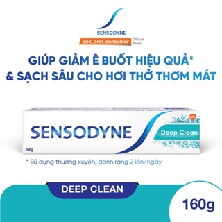 Kem đánh răng Sensodyne Deep Clean 160g giúp giảm ê buốt hiệu quả, sạch sâu cho hơi thở thơm mát