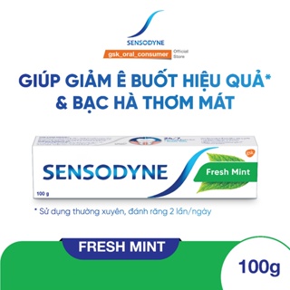 Kem đánh răng Sensodyne Fresh Mint 100g giúp giảm ê buốt hiệu quả với hương bạc hà thơm mát