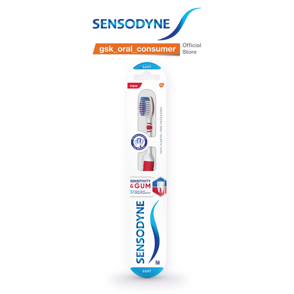 Ảnh Bàn chải đánh răng SENSODYNE Sensitive & Gum với lông bàn chải mềm, giúp làm sạch răng nhẹ nhàng và bảo vệ nướu 1