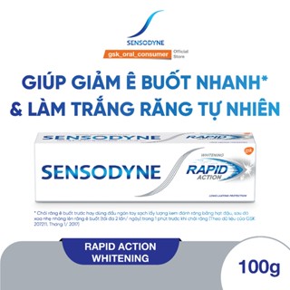 Kem đánh răng Sensodyne Rapid Action Whitening 100g giúp giảm ê buốt nhanh và làm trắng răng tự nhiên