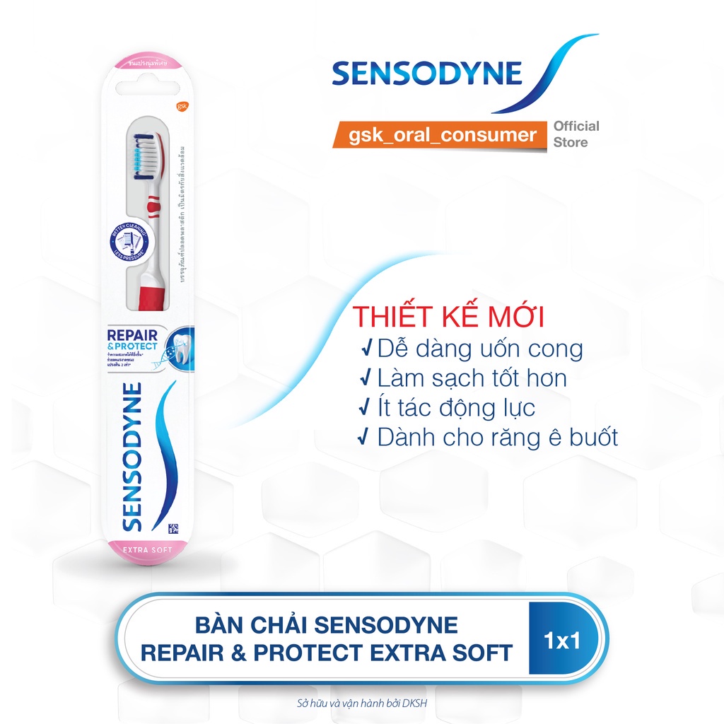 Ảnh Bàn chải đánh răng SENSODYNE Repair & Protect Extra Soft với cổ bàn chải linh hoạt, lông mềm, sạch sâu 1