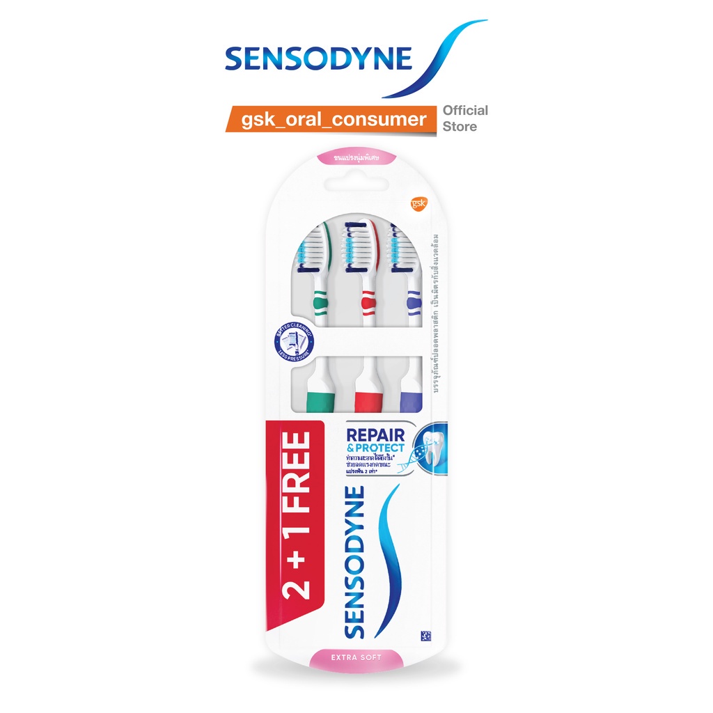 Ảnh Mua 2 tặng 1 Bàn chải đánh răng SENSODYNE Repair & Protect Extra Soft với cổ bàn chải linh hoạt, lông mềm, sạch sâu 2