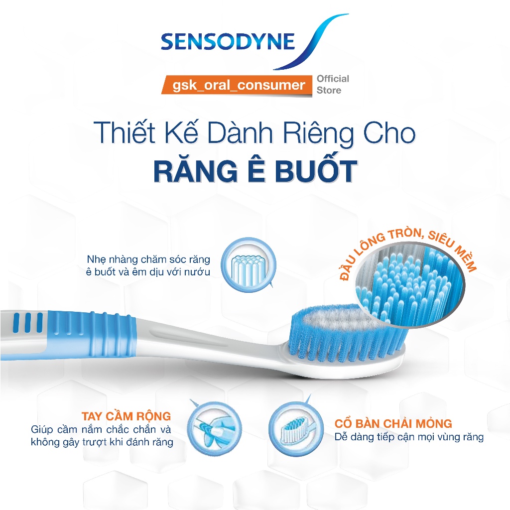 Ảnh Bộ 2 Bàn chải đánh răng SENSODYNE Sensitive Extra Soft với lông bàn chải mềm, làm sạch răng nhẹ nhàng, êm dịu với nướu 2
