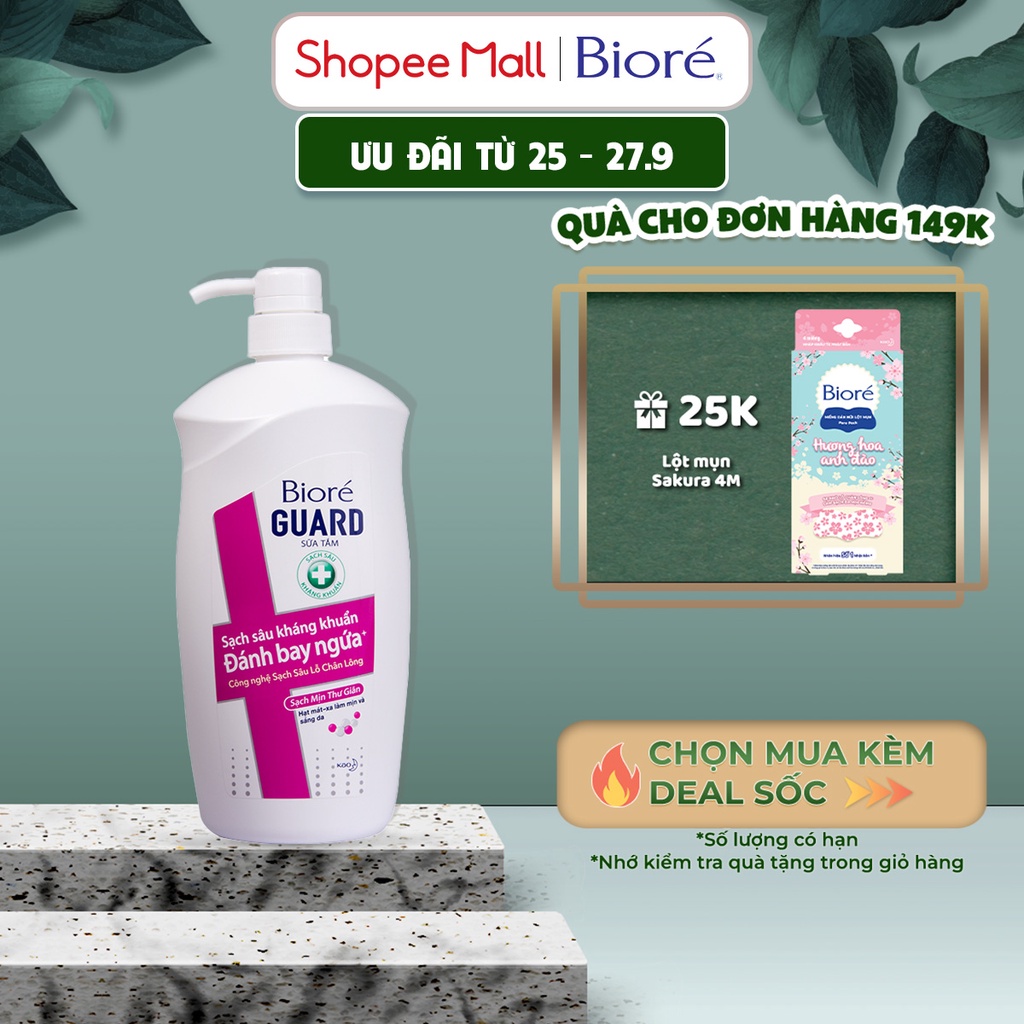 Sữa Tắm Sạch Sâu Kháng Khuẩn Sạch Mịn Thư Giãn Biore Guard 800g ...