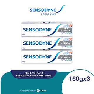 Bộ 3 Kem đánh răng Sensodyne Gentle Whitening 160g giúp giảm ê buốt hiệu quả và làm trắng răng tự nhiên