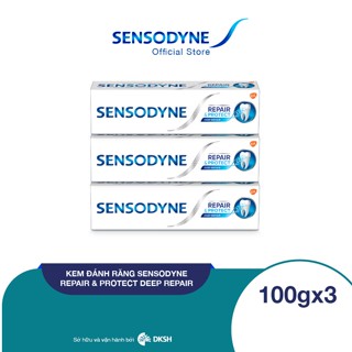 Bộ 3 Kem đánh răng Sensodyne Repair & Protect Deep Repair 100g giúp phục hồi sâu và bảo vệ răng ê buốt