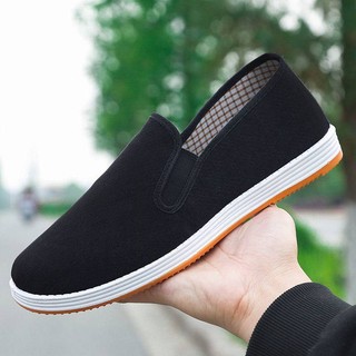 Giày Vải Đế Mềm Dày Thoáng Khí Chống Trượt Phong Cách Bắc Kinh Cổ Điển Dành Cho Nam Trung Niên