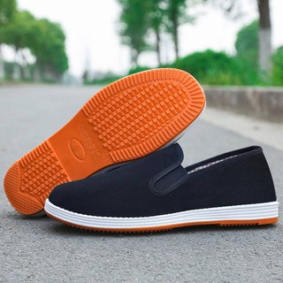 Giày Vải Đế Mềm Dày Thoáng Khí Chống Trượt Phong Cách Bắc Kinh Cổ Điển Dành Cho Nam Trung Niên