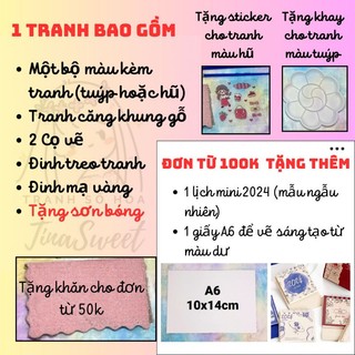 Tranh tô màu theo số Lâu đài di động của Howl - Size 20x20cm căng khung sẵn, kèm màu và cọ vẽ