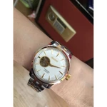 Đồng hồ Nam seiko hở vành tóc chạy cơ automatic mặt trắng vỏ vàng dây đơ mi trắng pha vàng máy Nhật 40mm — ảnh 2