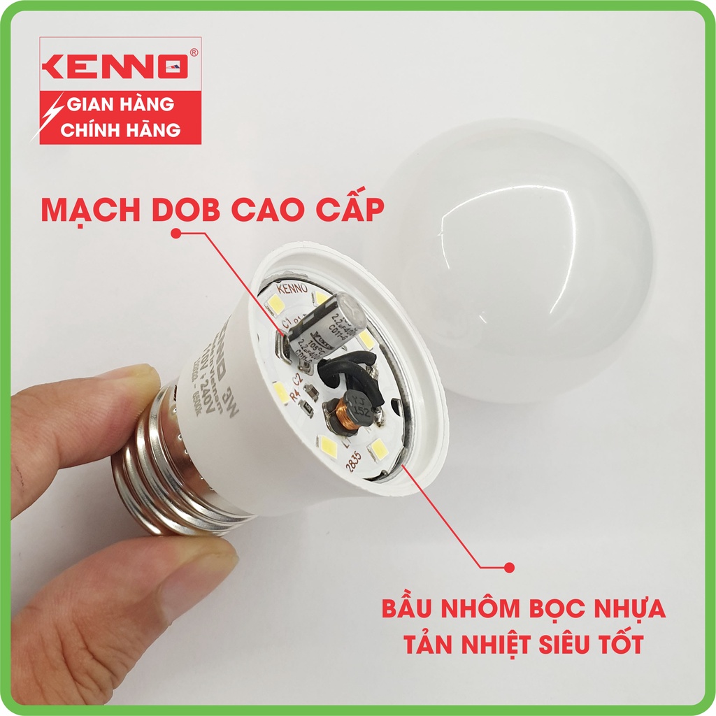 Bóng LED bulb tròn trang trí 3W - 5W - 7W kín nước KENNO ánh sáng trắng, vàng, xanh, đỏ