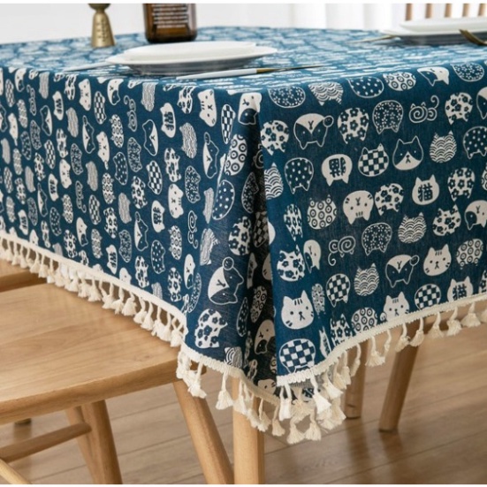 (75*100CM_1M*2M) Khăn Trải Bàn học sinh, Bàn giáo viên viền ren tua rua đẹp, Khăn canvas vải dày họa tiết đẹp