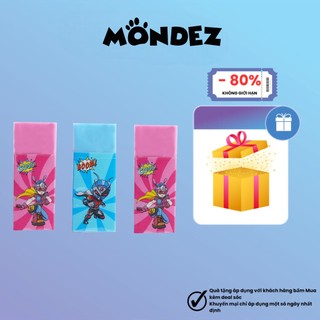 Combo 3 chiếc gôm tẩy bút chì 2B MONDEZ, gôm tẩy siêu nhân sạch ít vụn không mòn giấy an toàn cho học sinh M20004