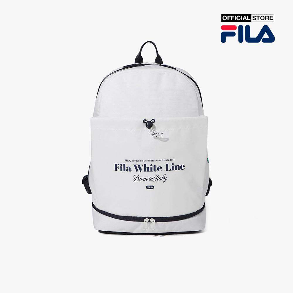 Balo unisex Fila phom chữ nhật Whiteline FS3BPF5201X-OWH