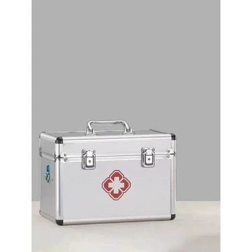 Hợp kim nhôm hộp đựng thuốc đầy đủ các hộ gia đình lớn nhỏ y tế thăm khám tại nhà sơ cứu lưu trữ di động túi chăm sóc sứ
