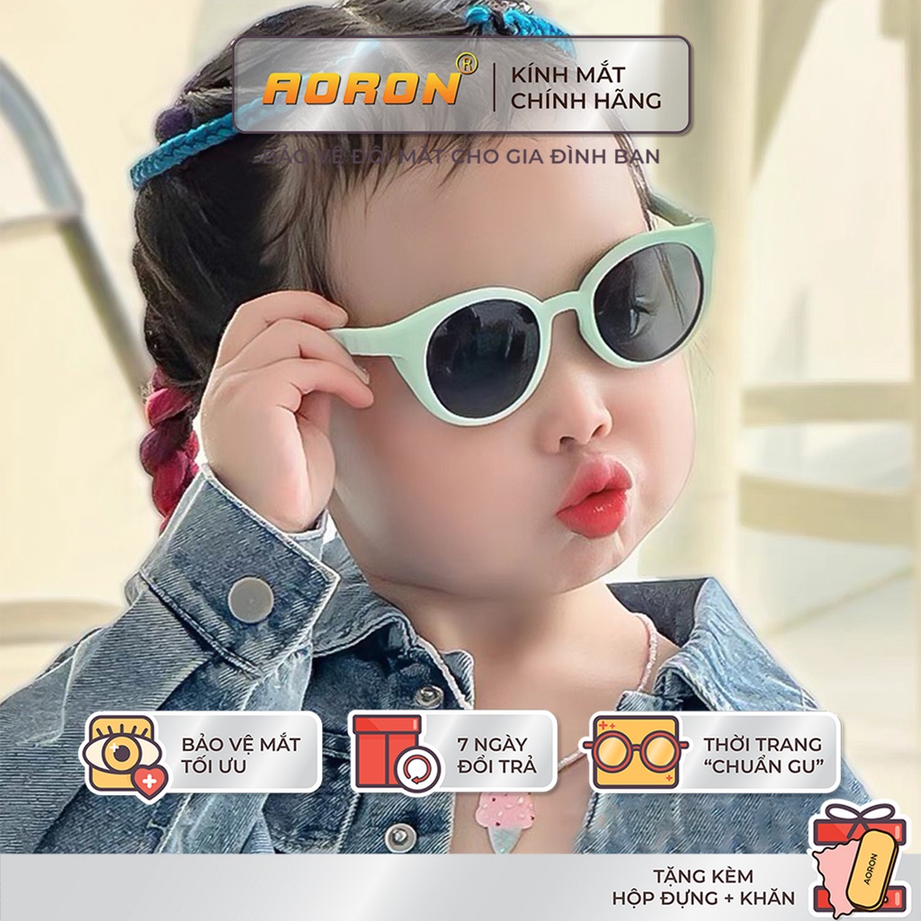 Ảnh Kính Mát Phân Cực Mắt Tròn Dễ Thương Cho Bé Từ 3-8 Tuổi Gọng Silicon Mềm Màu Pastel Tròng Chống Tia UV An Toàn AK138 1