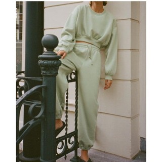 bộ nỉ Sweater Zara made in Morocco áo lửng Quần Dài Ôm Chân