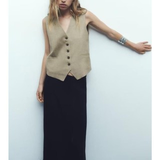 Zara made in Morocco đủ tag áo gile túi bổ vạt nhọn