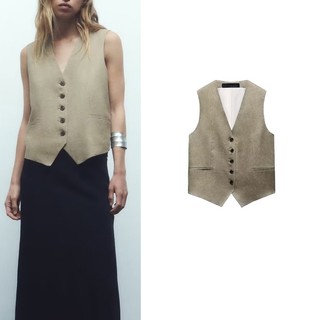 Zara made in Morocco đủ tag áo gile túi bổ vạt nhọn