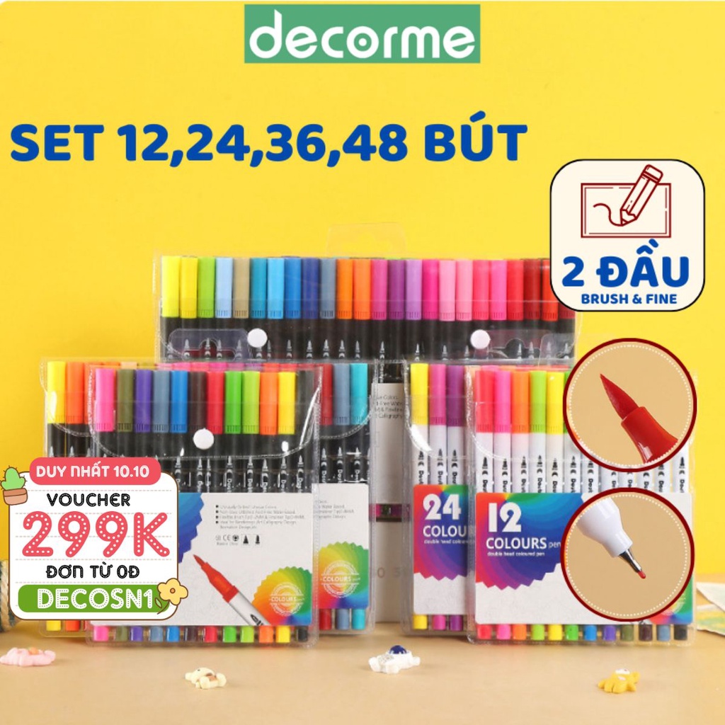 Cách trang trí sổ bằng bút brush dual tip pen?