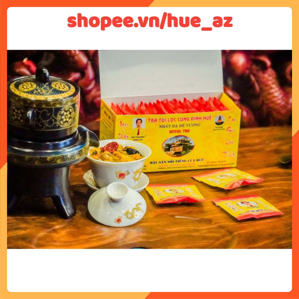 Trà Cung Đình Huế Túi Lọc Đức Phượng, Nhất Dạ Đế Vương (30 túi) - Đặc sản Huế