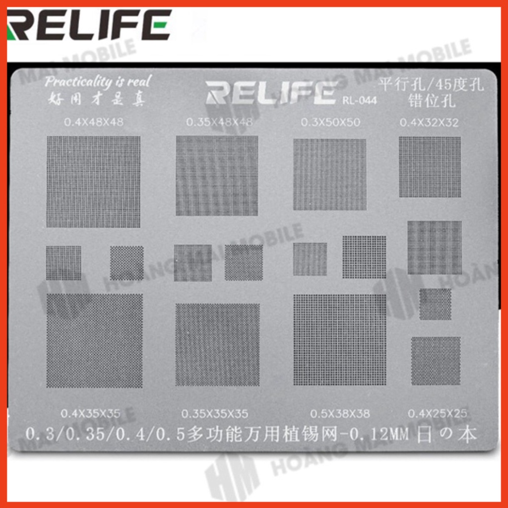 Vỉ tạo chân IC/CPU đa năng RELIFE chân chéo, chân thẳng tạo chân thiếc IC BGA