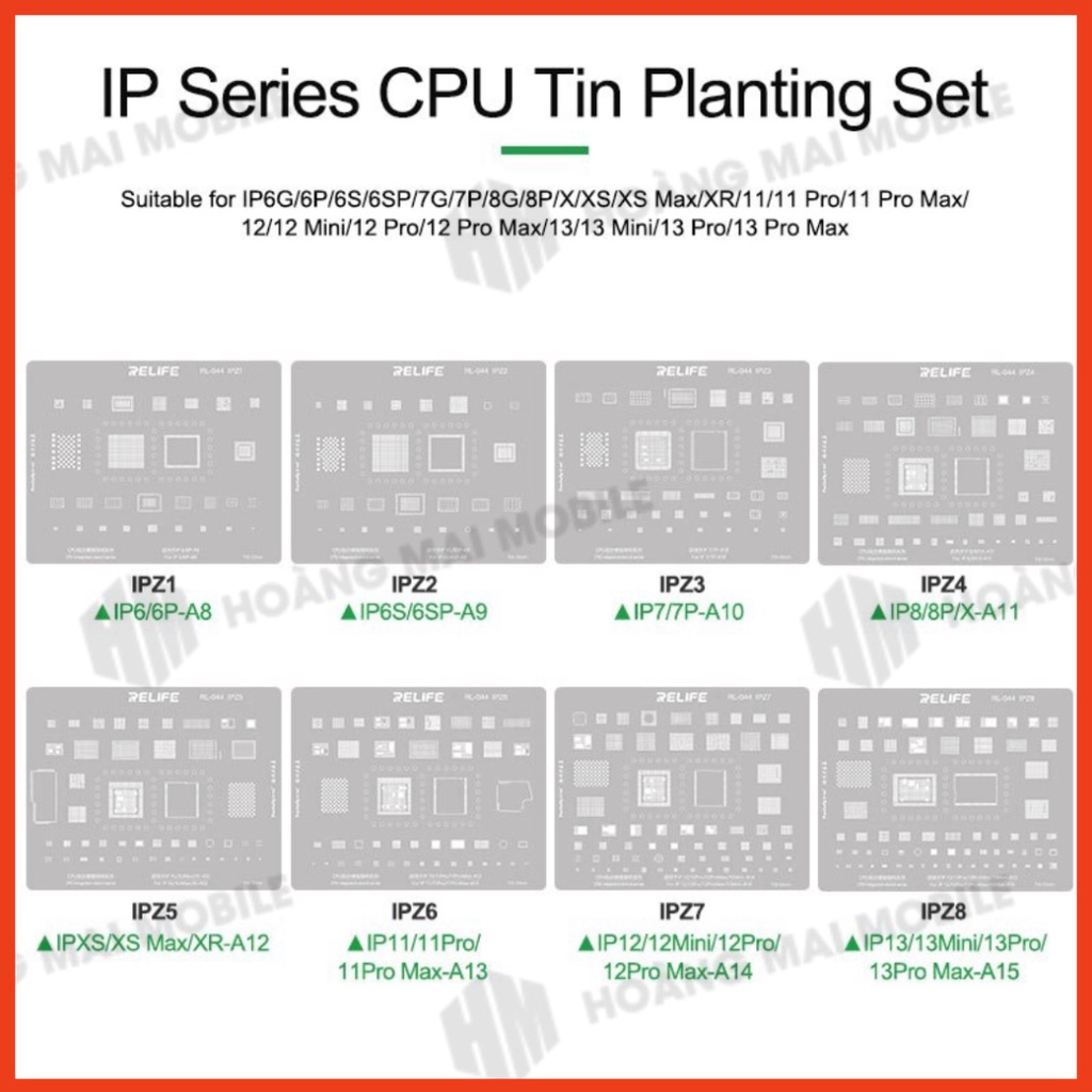 Vỉ tạo chân IC/CPU RELIFE 6G-17PM