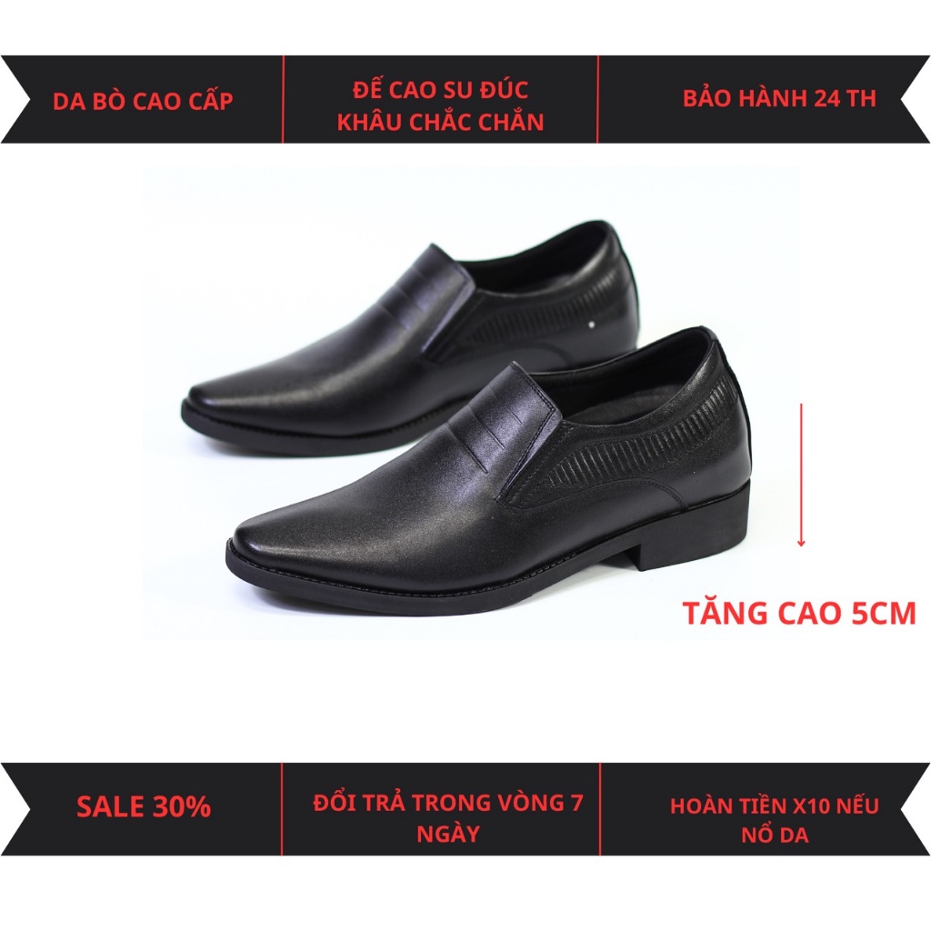 Giày công sở nam da bò tăng cao 6cm SEN 63