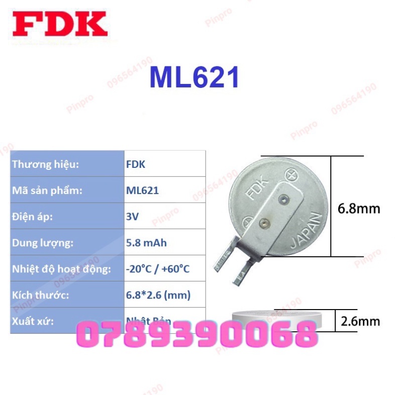 Pin sạc FDK ML621 3V chính hãng 1 viên ML621-TZ1 pin công nghiệp ...