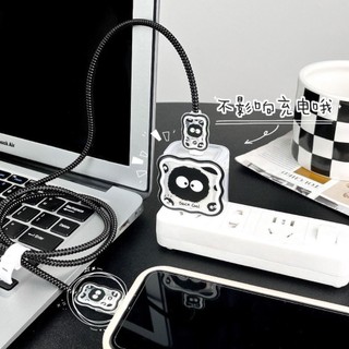 [Hòn than in hình] Bộ phụ kiện bảo vệ cáp và củ sạc PD 18/20W nhiều hình gấu dâu dễ thương RABBI