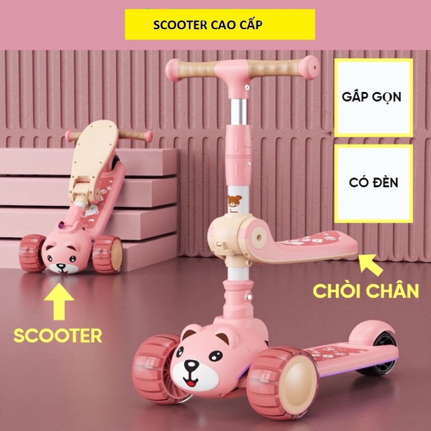 ⭐️[𝑴𝒊𝒆̂̃𝒏 𝑺𝒊́𝒑]XE TRƯỢT SCOTTER KIÊM XE CHÒI CHÂN PHÁT NHẠC CÓ GHẾ NGỒI CHO BÉ .