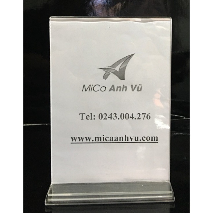 Kệ Menu mica đế trong suốt đựng tờ rơi bảng thực đơn cỡ A4, A5, A6 ...