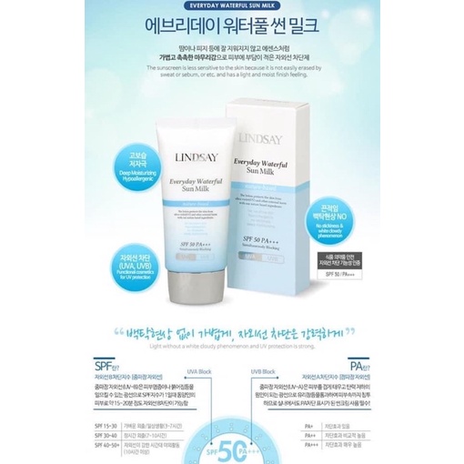 Kem chống nắng Lindsay SPF 50+ Chính Hãng Hàn Quốc | Shopee Việt Nam