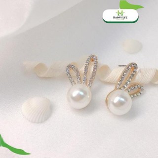 Bông tai nữ, hoa tai nữ Hàn Quốc ngọc trai tai thỏ xinh xắn cá tính sang trọng - Happy Life 4U