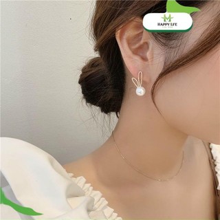 Bông tai nữ, hoa tai nữ Hàn Quốc ngọc trai tai thỏ xinh xắn cá tính sang trọng - Happy Life 4U